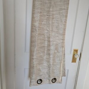 84" Long Tan Metallic Curtain With Grommets Smoke Free Home Good Used Condition
